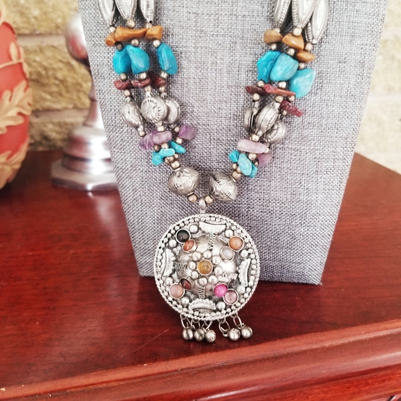 Boho Beaded Multi Strand Necklace - Picture 9 of 13